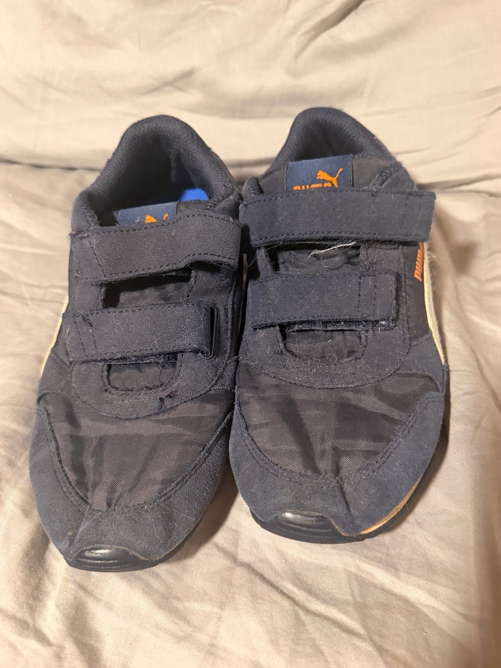 Puma Navy and Orange Youth Slip-On Sneaker